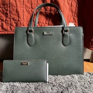 Kate Spade Laurel Way Satchel and Wallet in Spruce